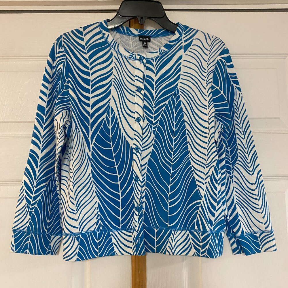 NWOT - Rafaella Leaf Print Cardigan - Sz Medium